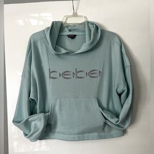 Bebe Sport Light Blue Long Sleeved Cropped Hoodie